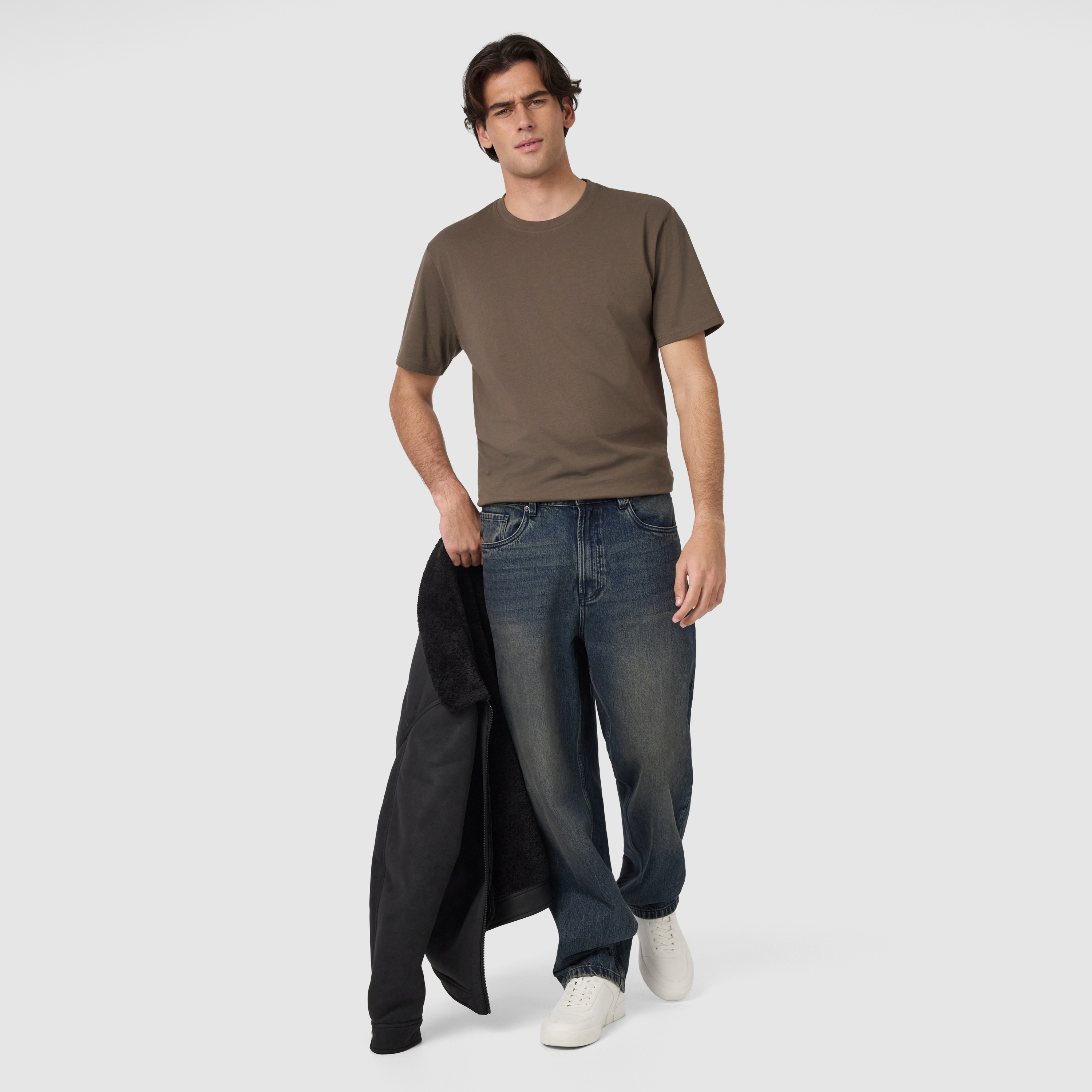 Light Brown Essential Relaxed Crew Neck Tee