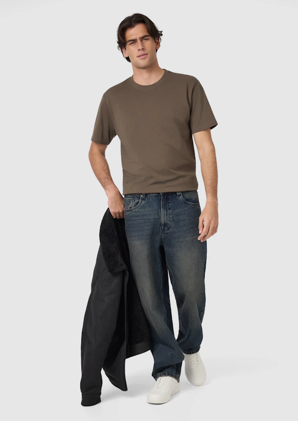 Light Brown Essential Relaxed Crew Neck Tee