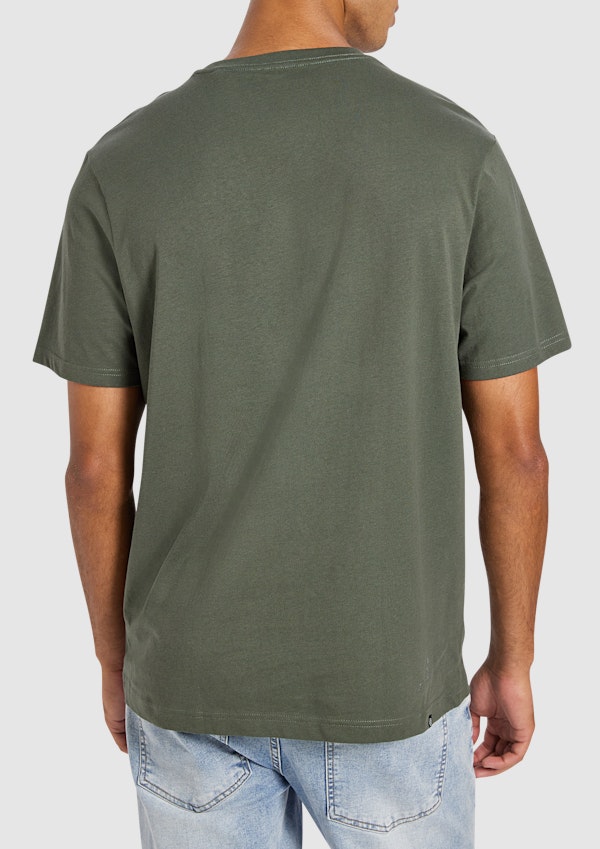 Military Green Essential Relaxed Crew Neck Tee