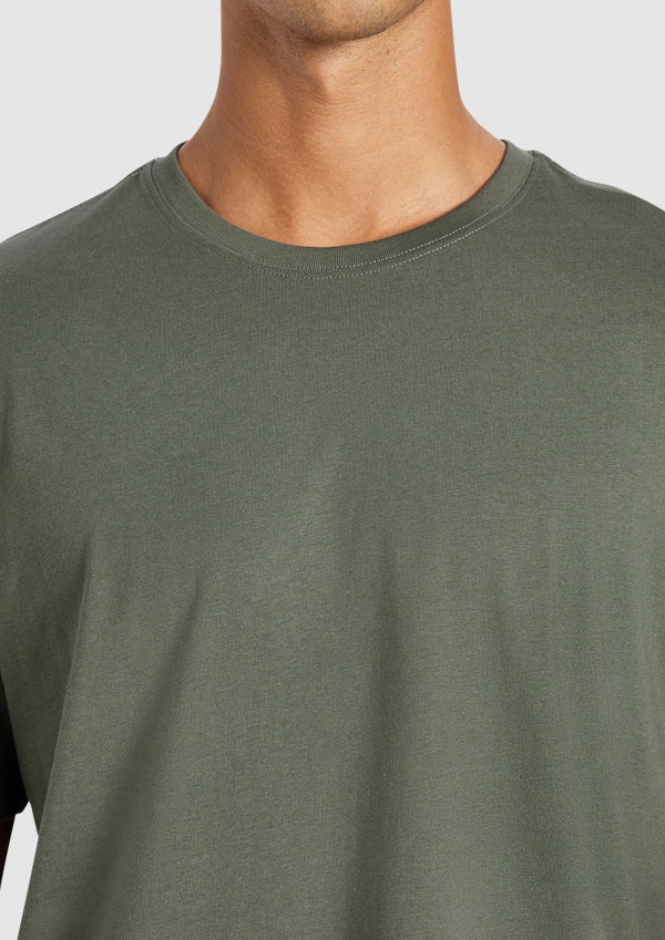 Military Green Essential Relaxed Crew Neck Tee