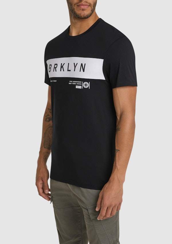 Black Nolan Graphic Crew Neck Tee