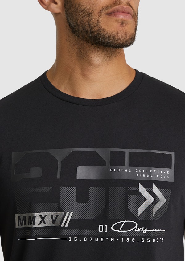 Black Lorenzo Graphic Crew Neck Tee