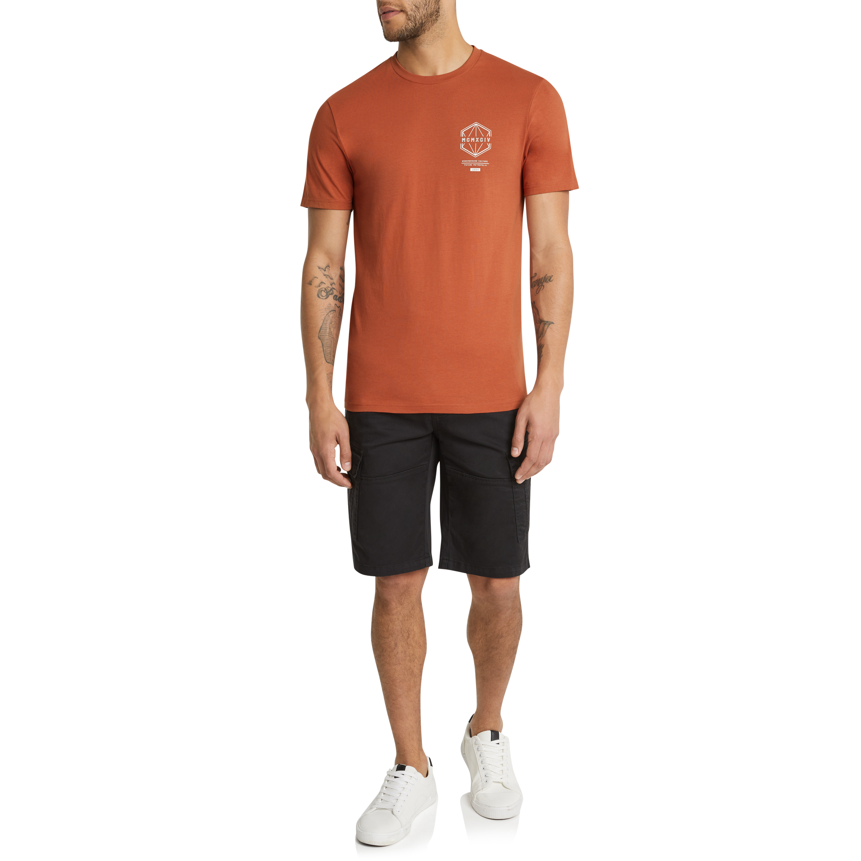 Orange Dorian Crew Tee