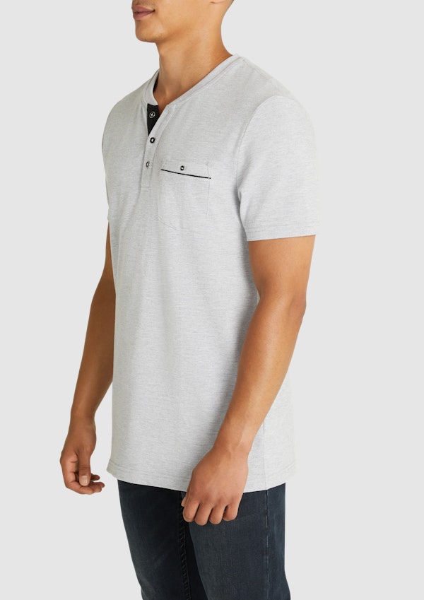 Light Grey Ormond Henley Tee