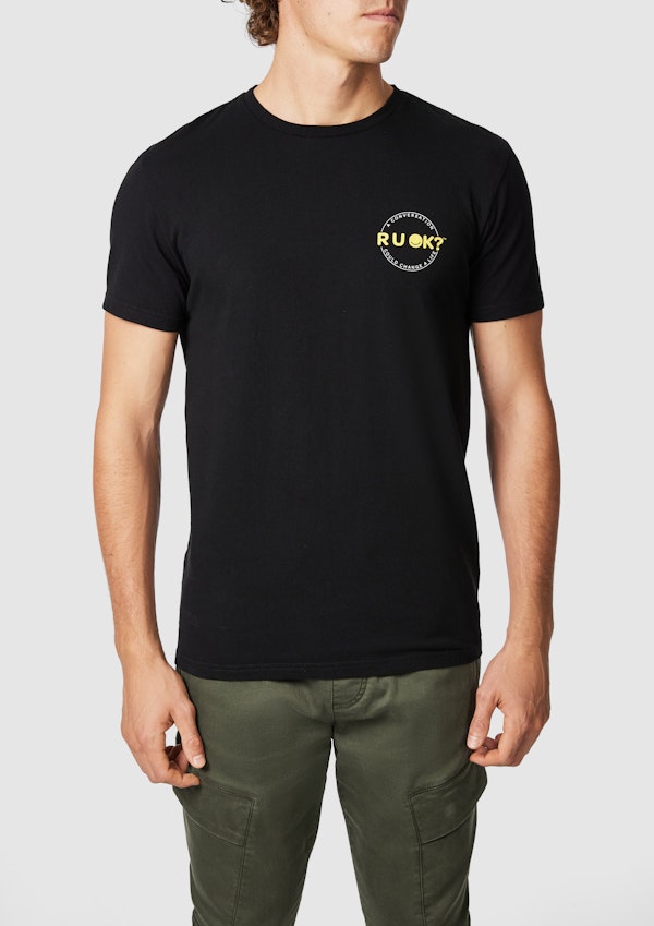 Black R U Ok? Tee