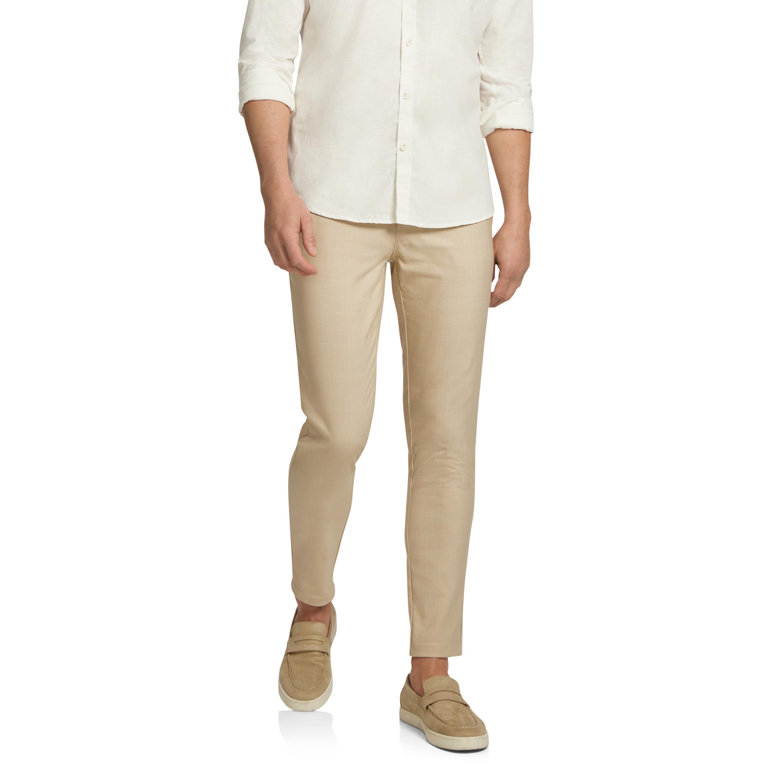 Sand Ascot Skinny Check Stretch Chino