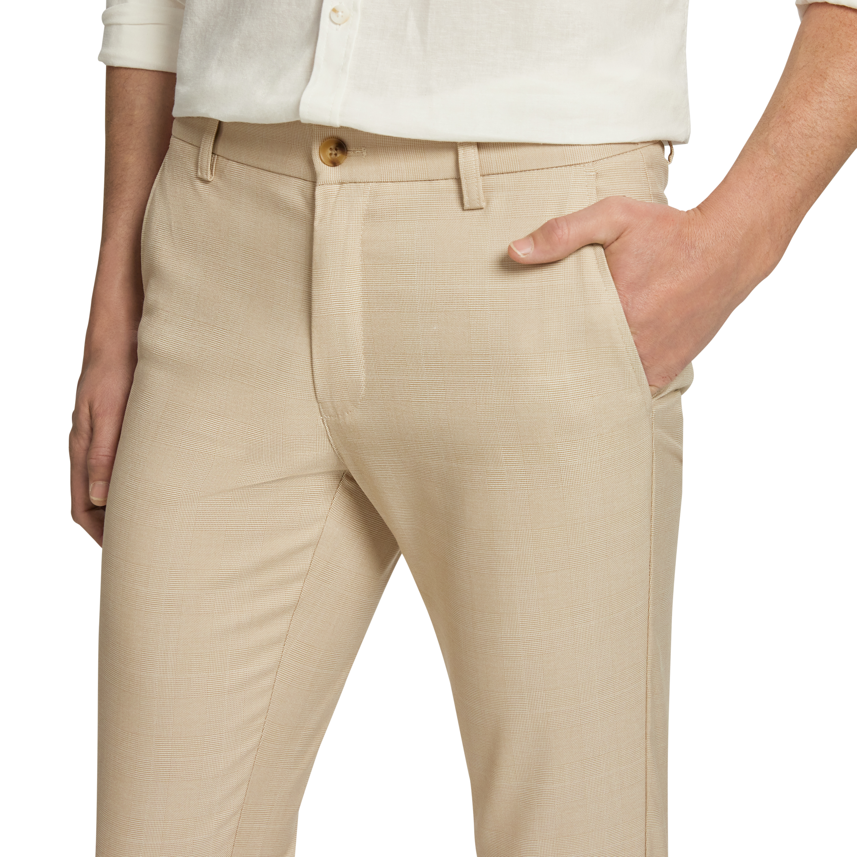 Sand Ascot Skinny Check Stretch Chino