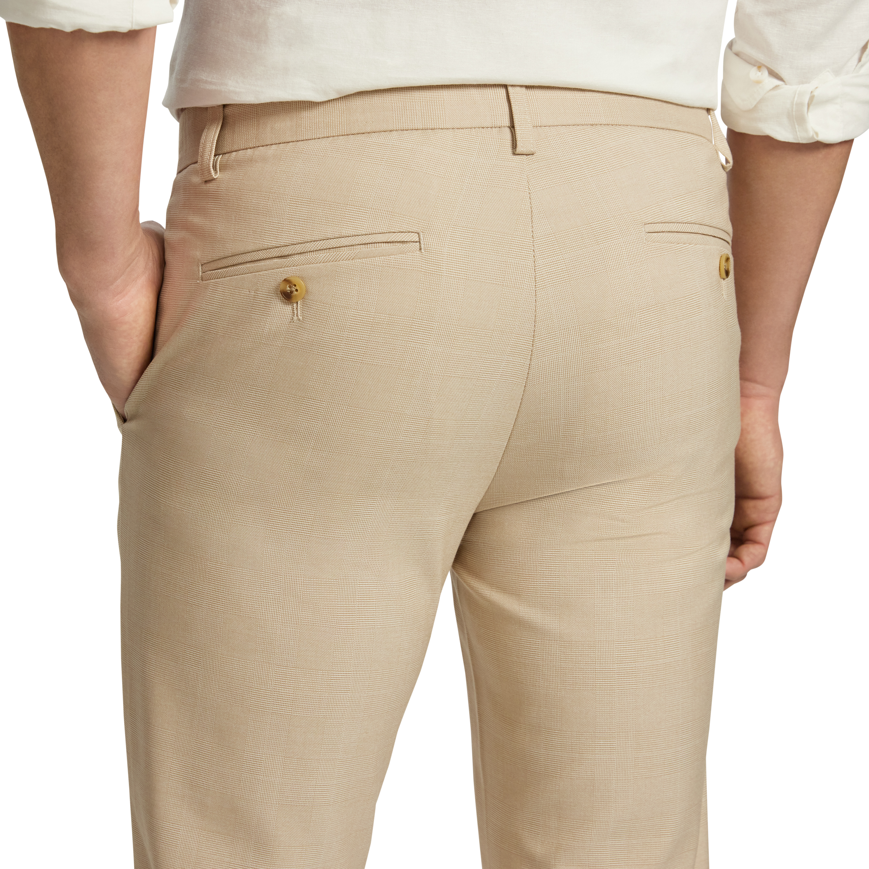 Sand Ascot Skinny Check Stretch Chino