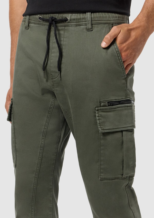 Dark Green Arlo Stretch Cargo Jogger
