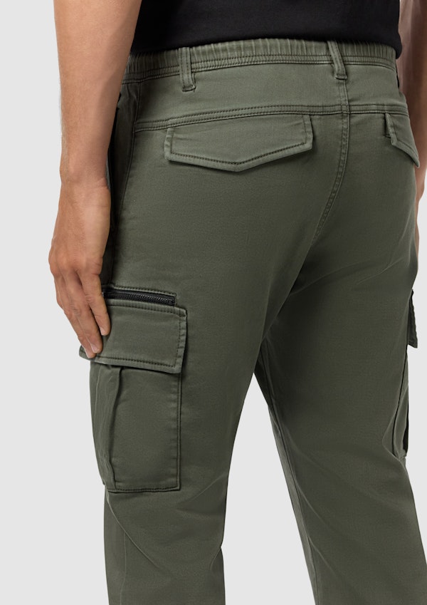 Dark Green Arlo Stretch Cargo Jogger