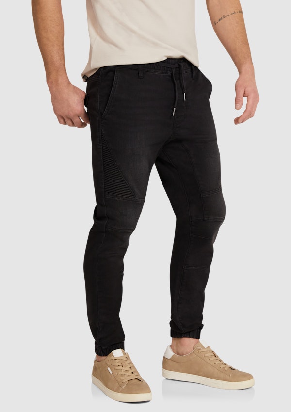 Onyx Stretch Denim Jogger