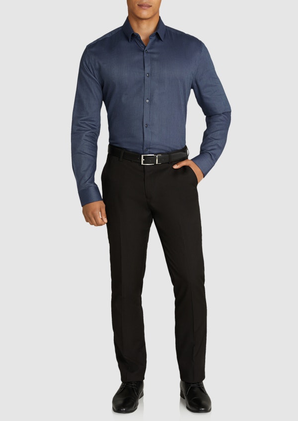 Steel Blue Theo Slim Dress Shirt | Men's Tops | Connor AU
