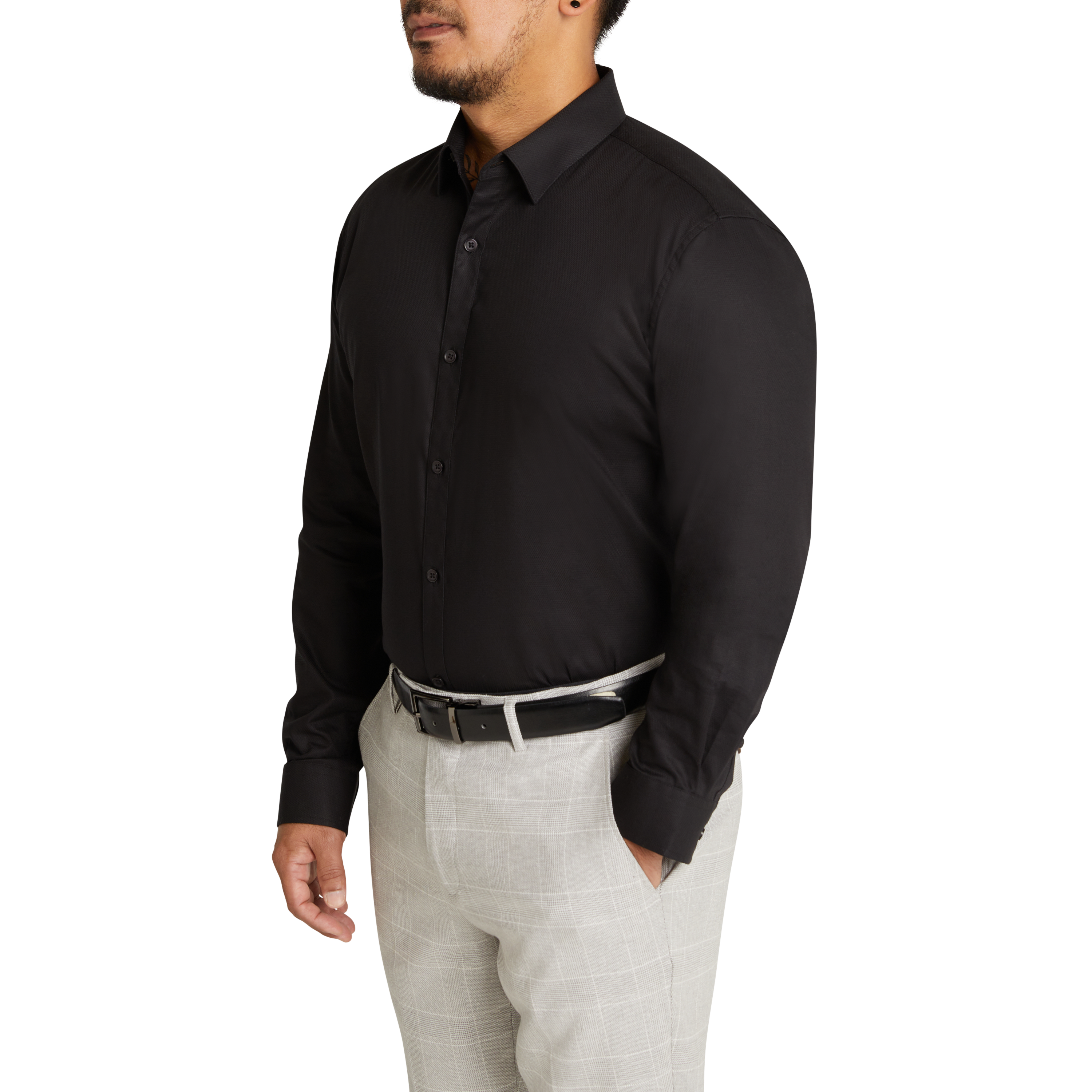 Black Cardiff Classic Dress Shirt