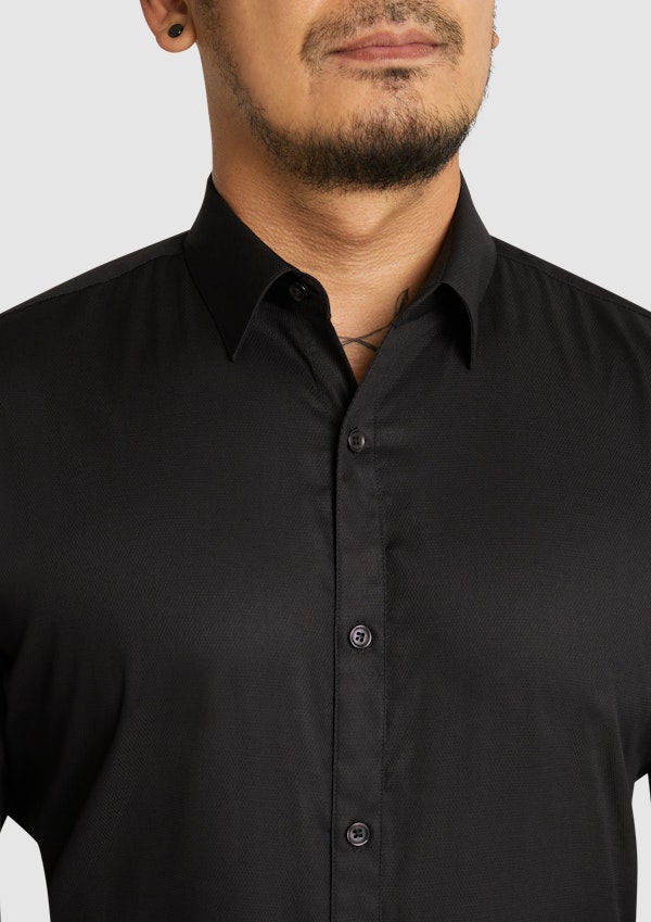 Black Cardiff Classic Dress Shirt