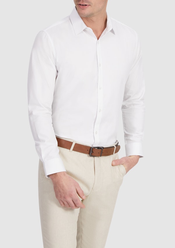 White Cardiff Classic Dress Shirt