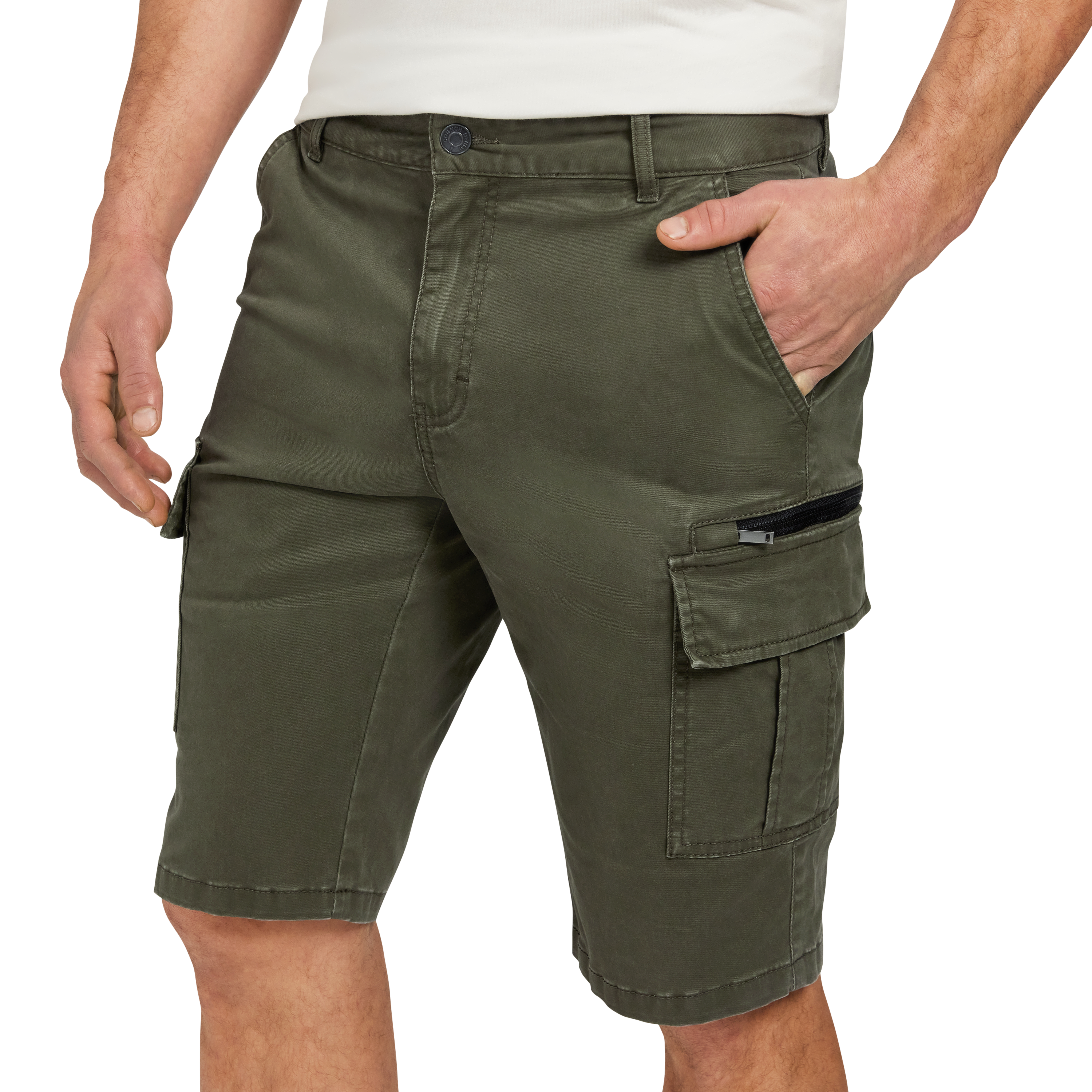 Military Green Heath Stretch Cargo Short