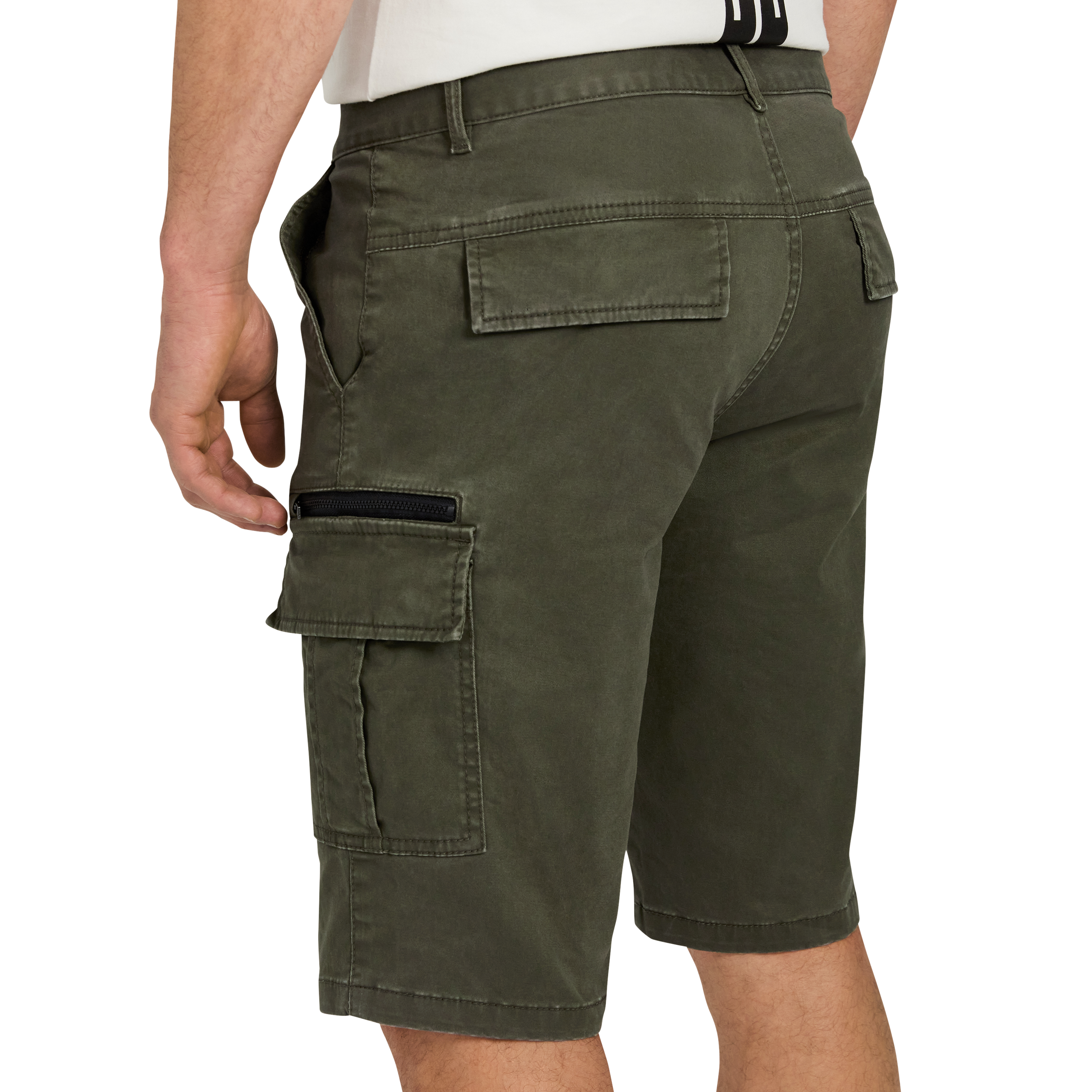 Military Green Heath Stretch Cargo Short