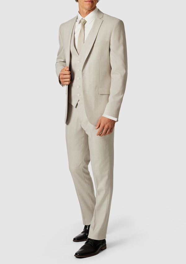 Sand Seville Slim Stretch Suit Jacket