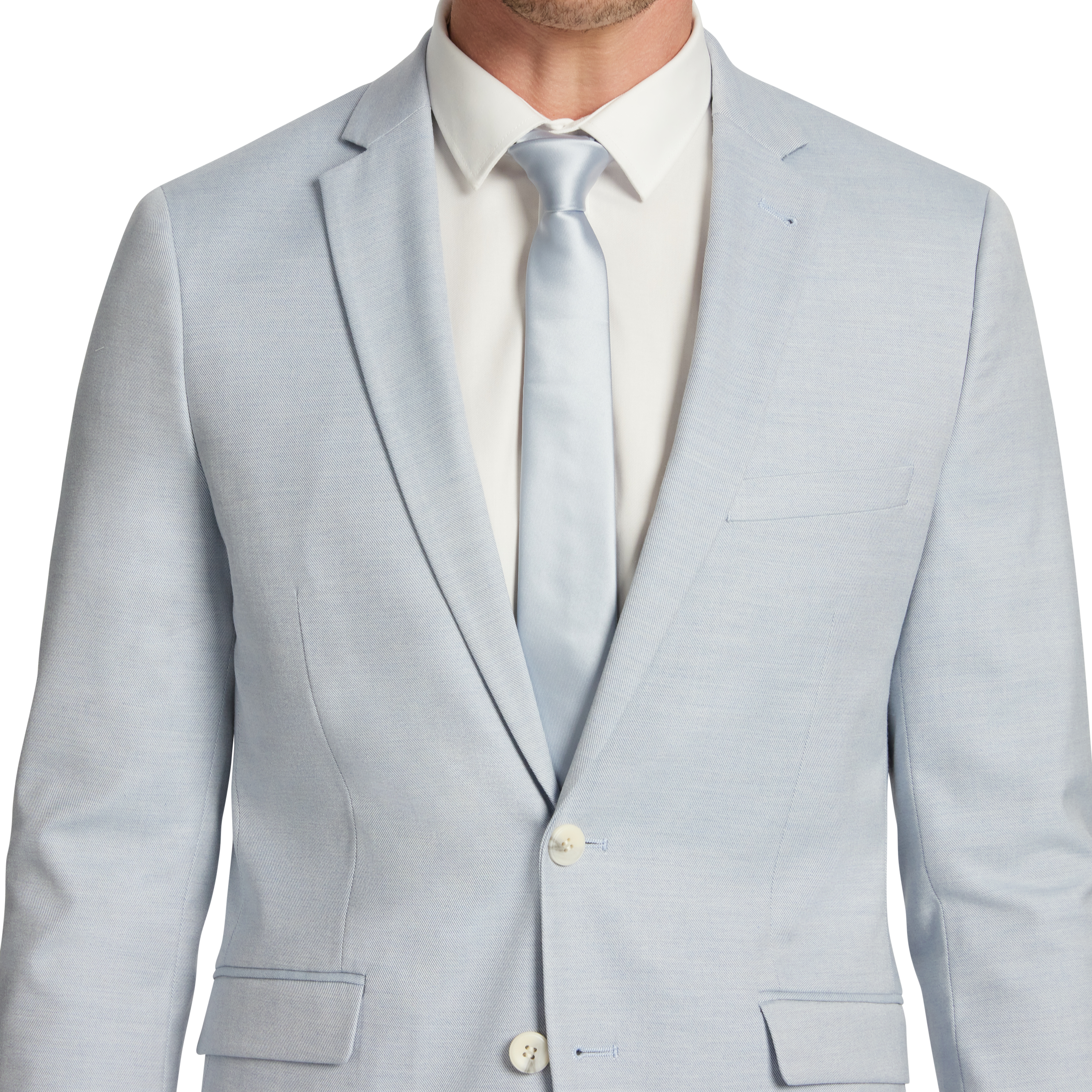 Light Blue Marlo Twill Skinny Suit Jacket