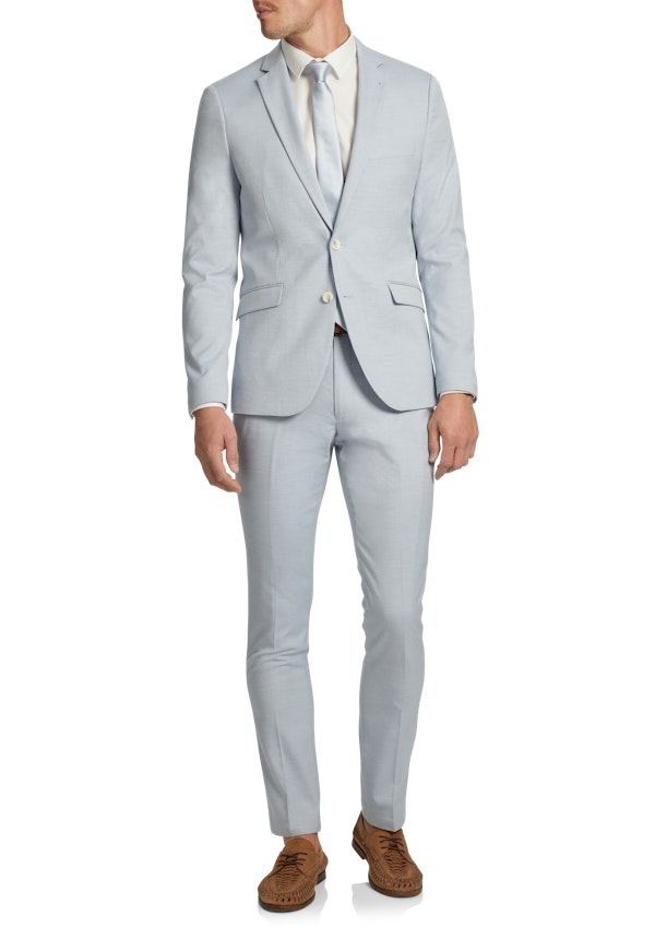 Light Blue Marlo Twill Skinny Suit