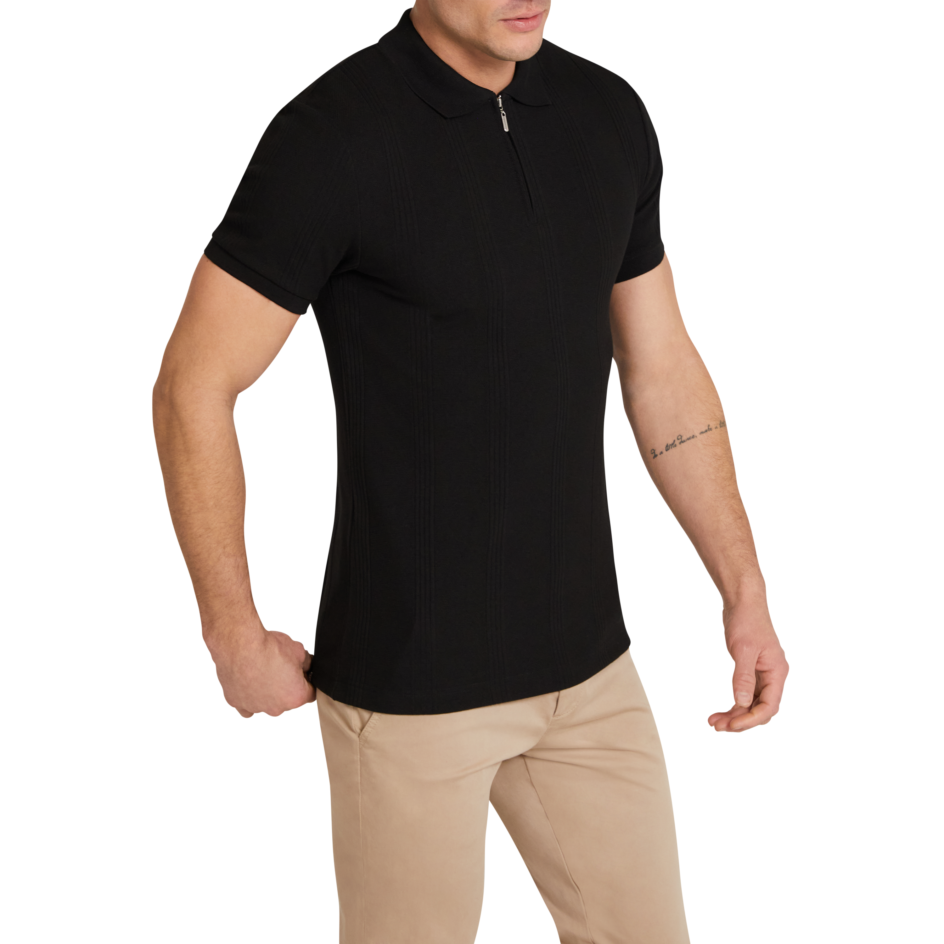 Black Dario Quarter Zip Smart Polo
