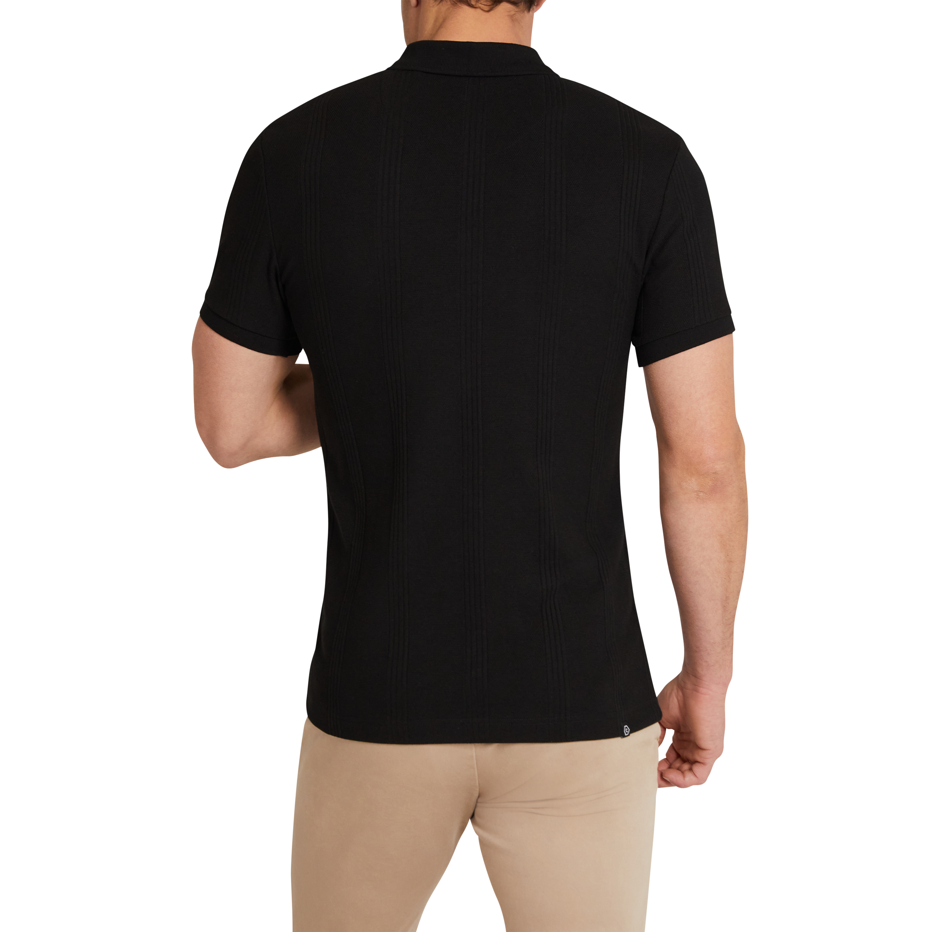 Black Dario Quarter Zip Smart Polo