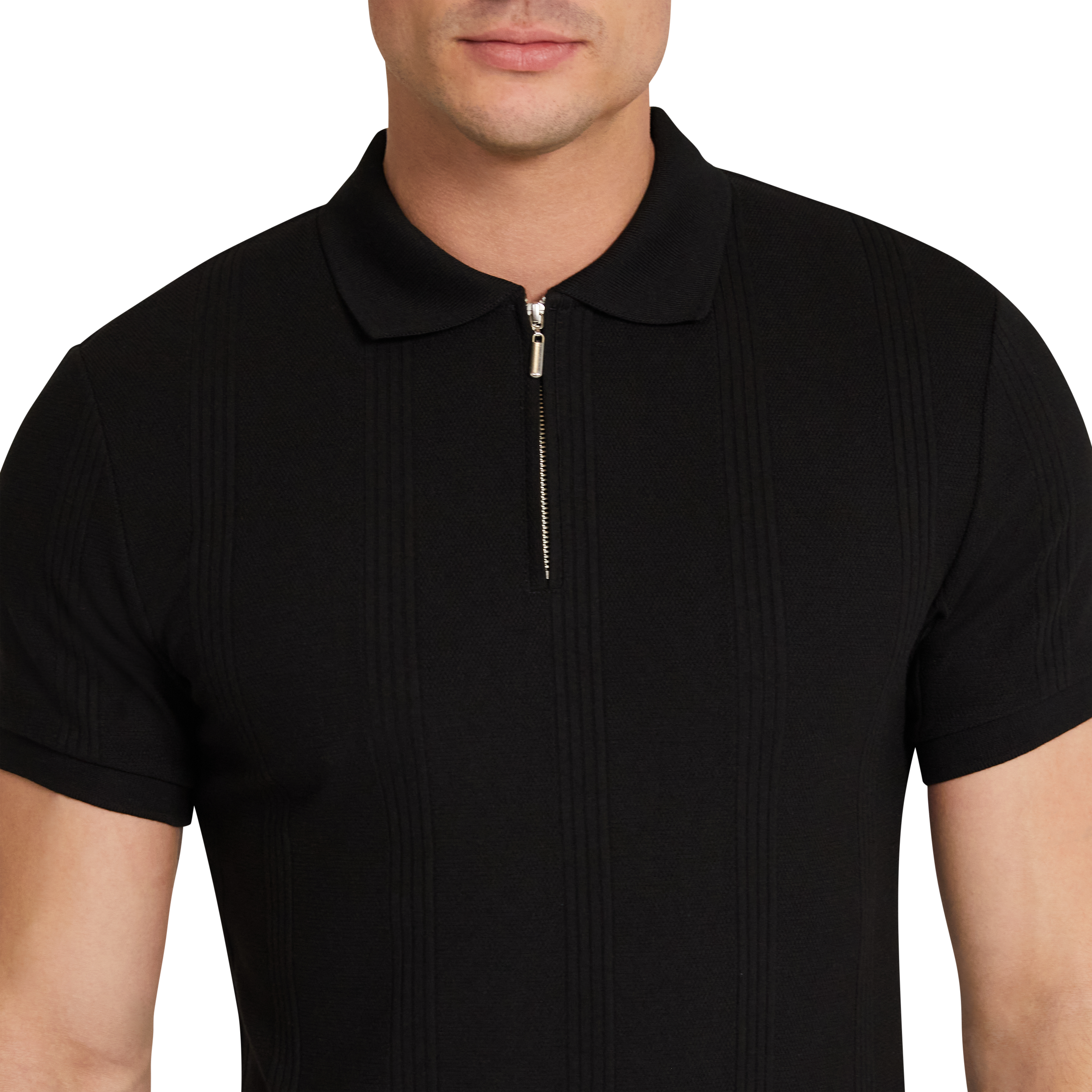 Black Dario Quarter Zip Smart Polo