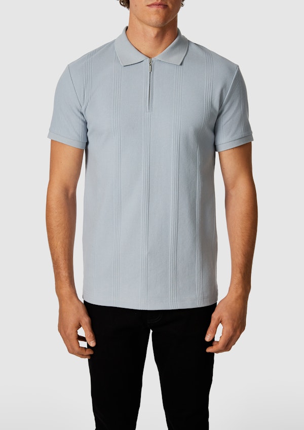 Light Blue Dario Quarter Zip Smart Polo