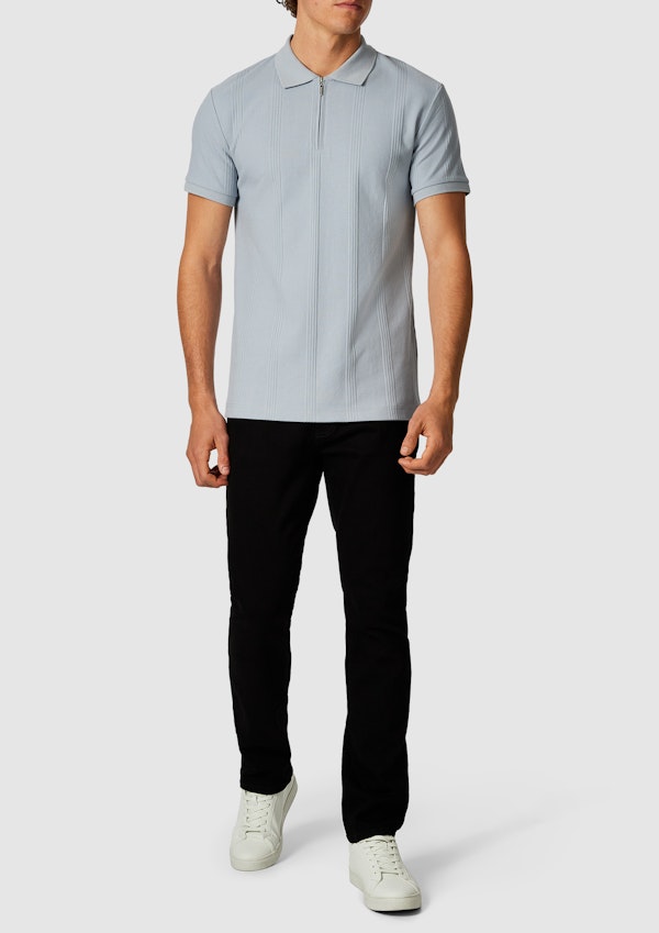 Light Blue Dario Quarter Zip Smart Polo