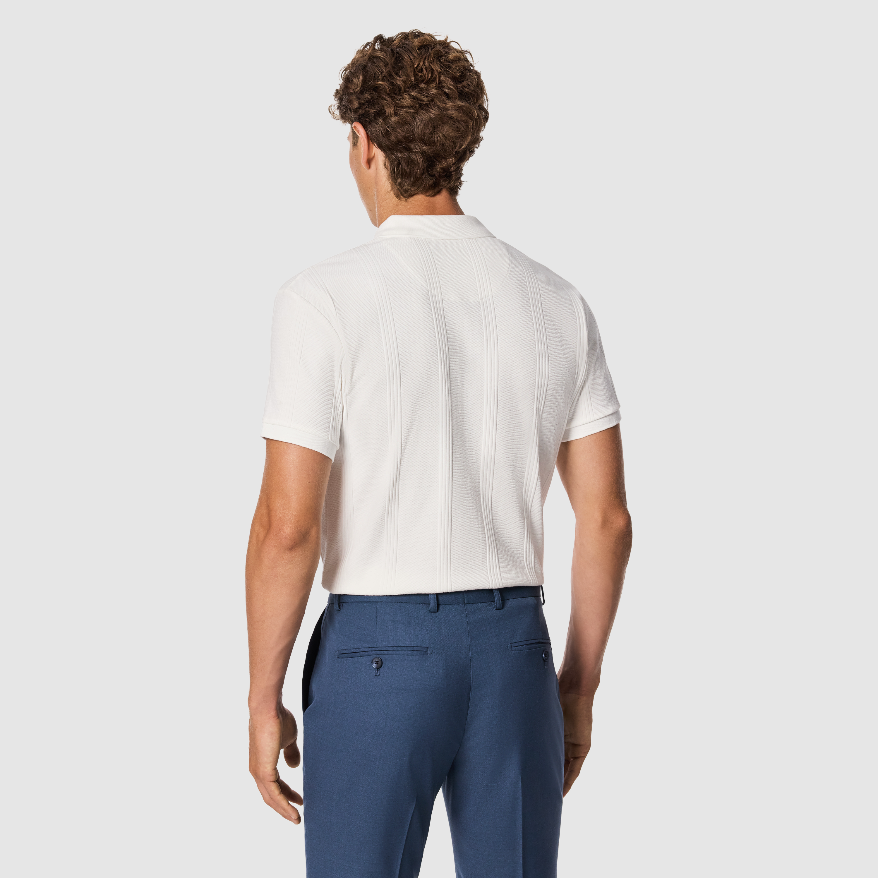 White Dario Quarter Zip Smart Polo