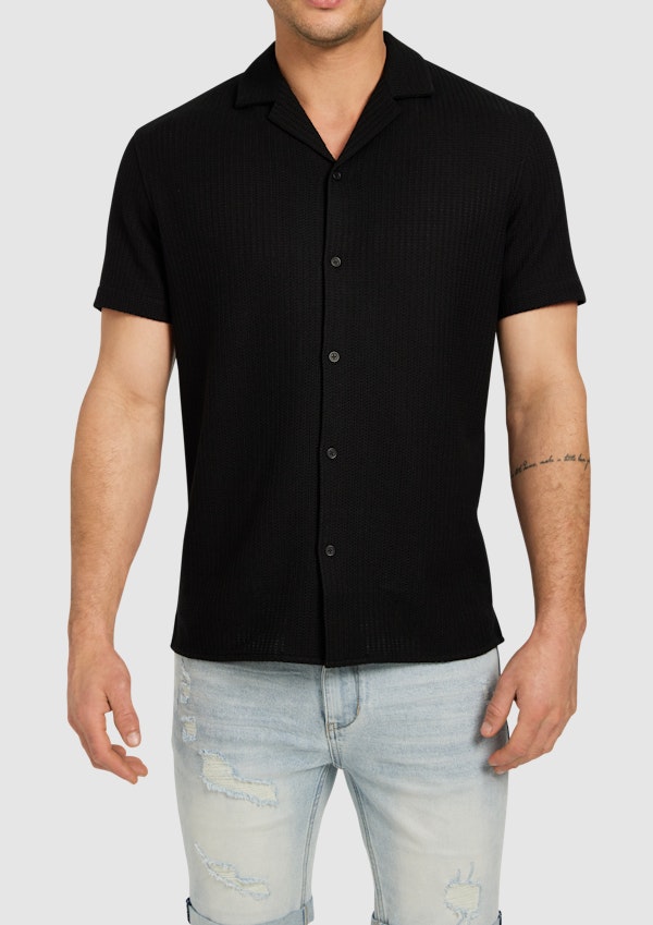 Black Matera Textured Shirt