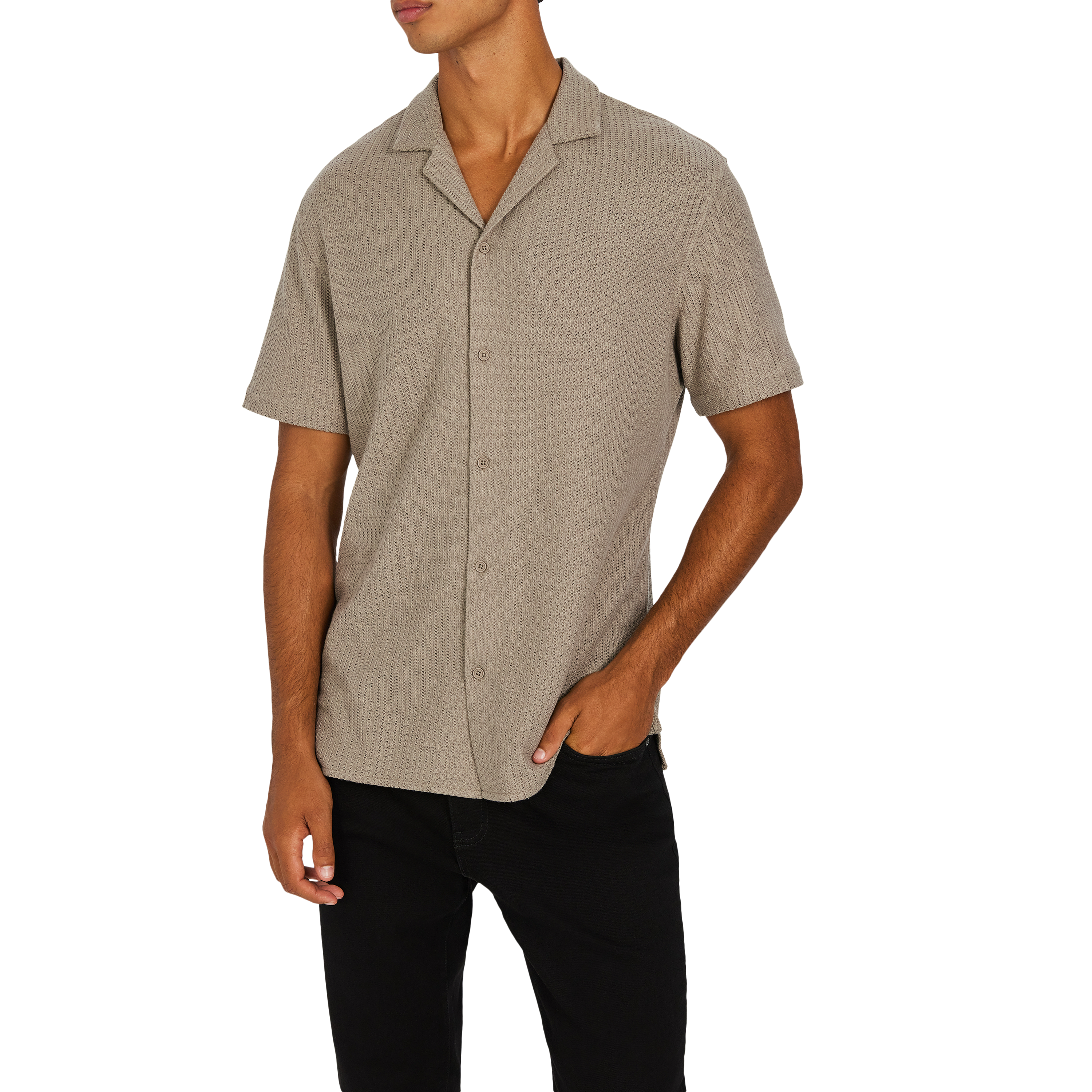 Khaki Matera Textured Shirt