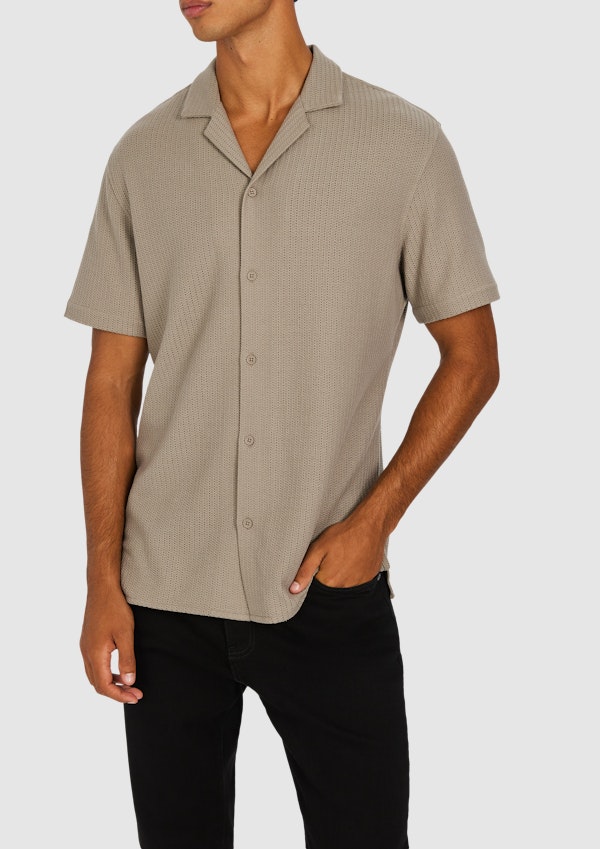 Khaki Matera Textured Shirt