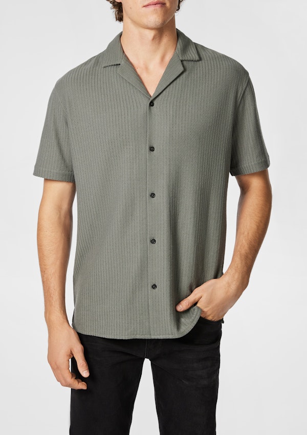 Military Green Matera Textured Shirt