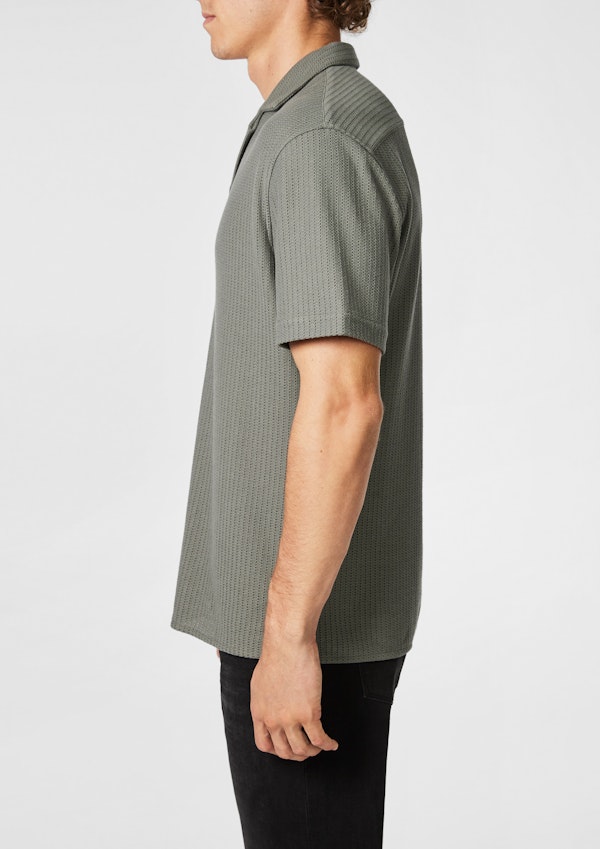 Military Green Matera Textured Shirt