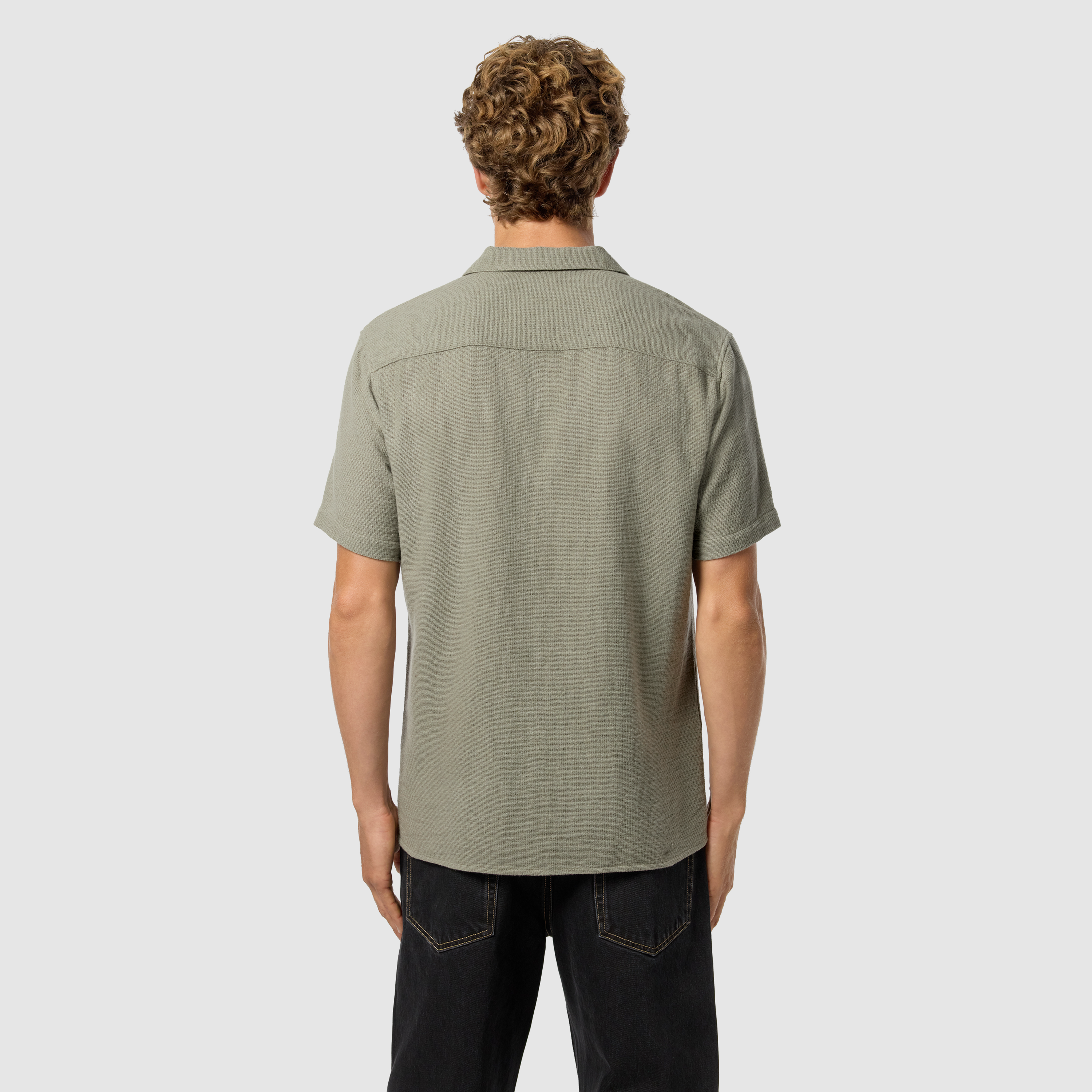 Sage Green Sekope Textured Short Sleeve Shirt