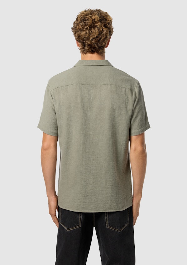 Sage Green Sekope Textured Short Sleeve Shirt