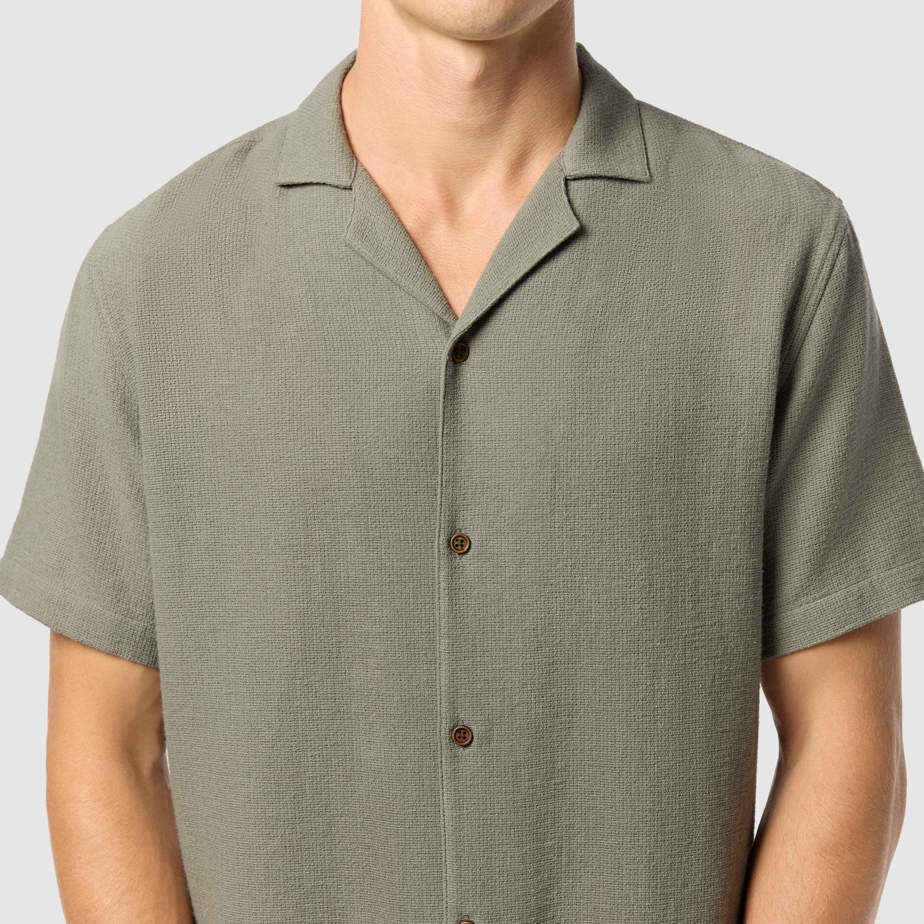 Sage Green Sekope Textured Short Sleeve Shirt