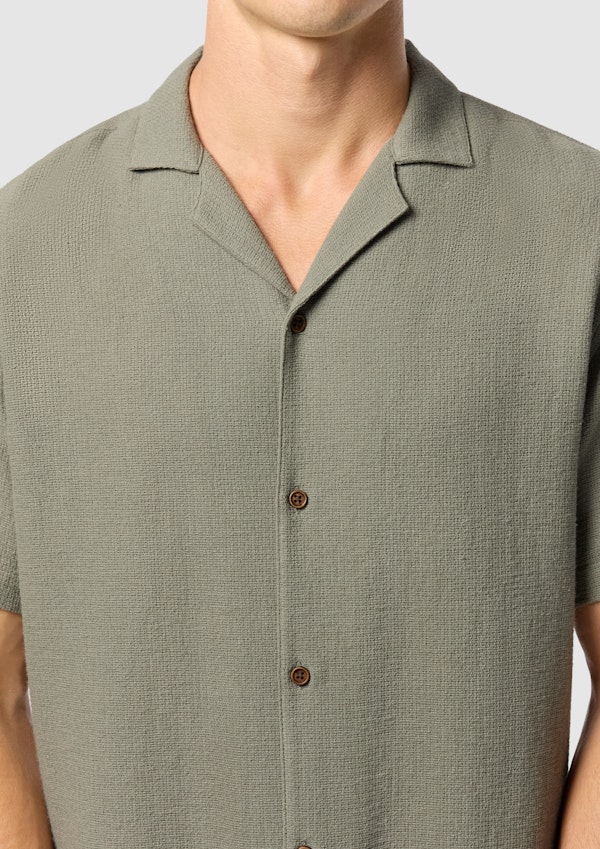 Sage Green Sekope Textured Short Sleeve Shirt