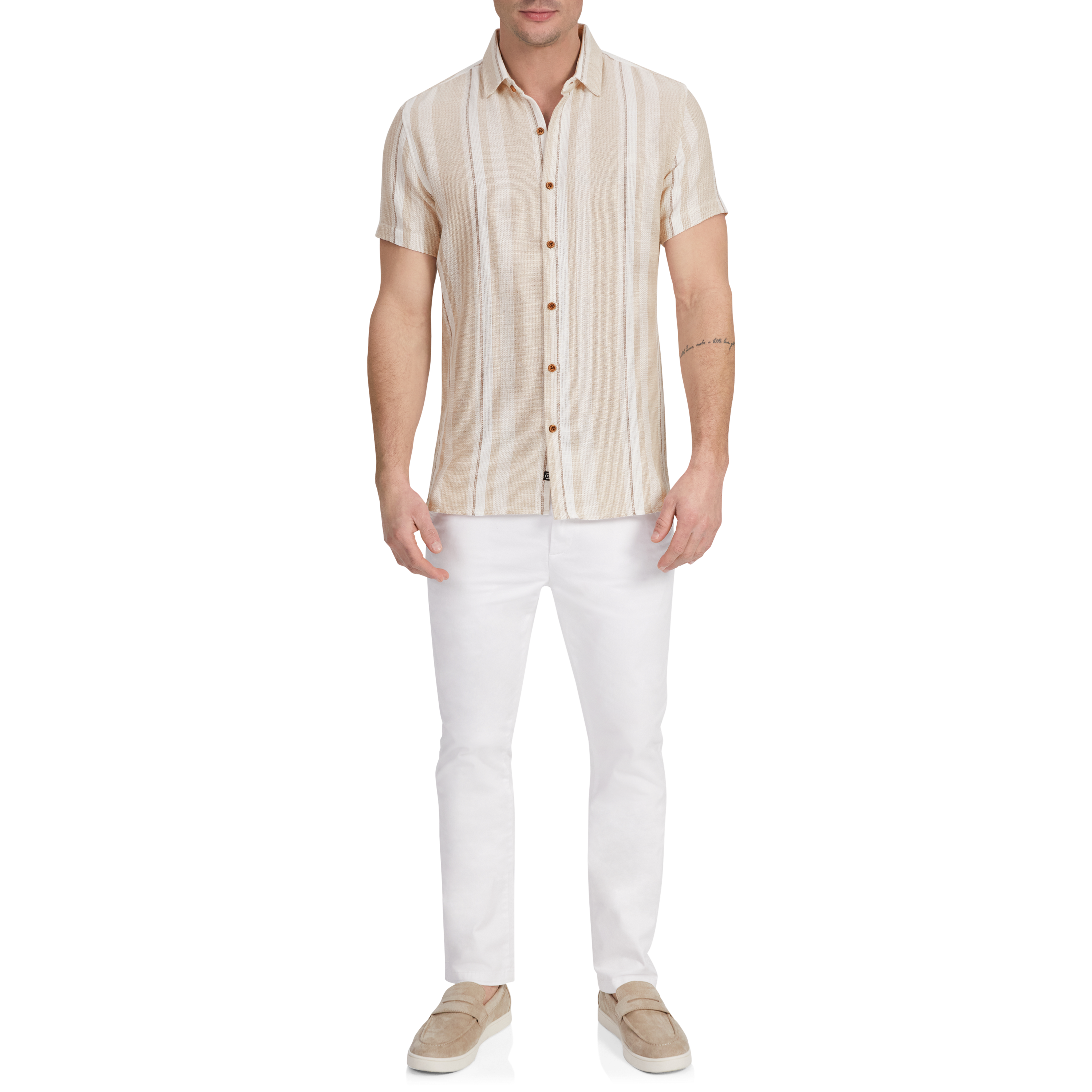 River Stripe Knitted Short Sleeve Shirt