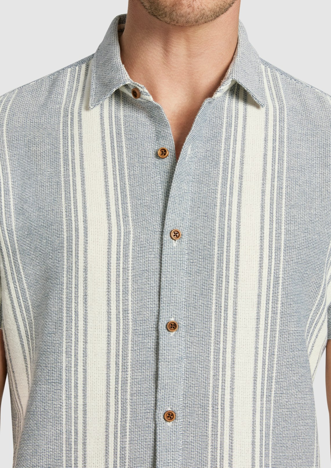 Jonah Textured Stripe Knitted Short Sleeve Shirt