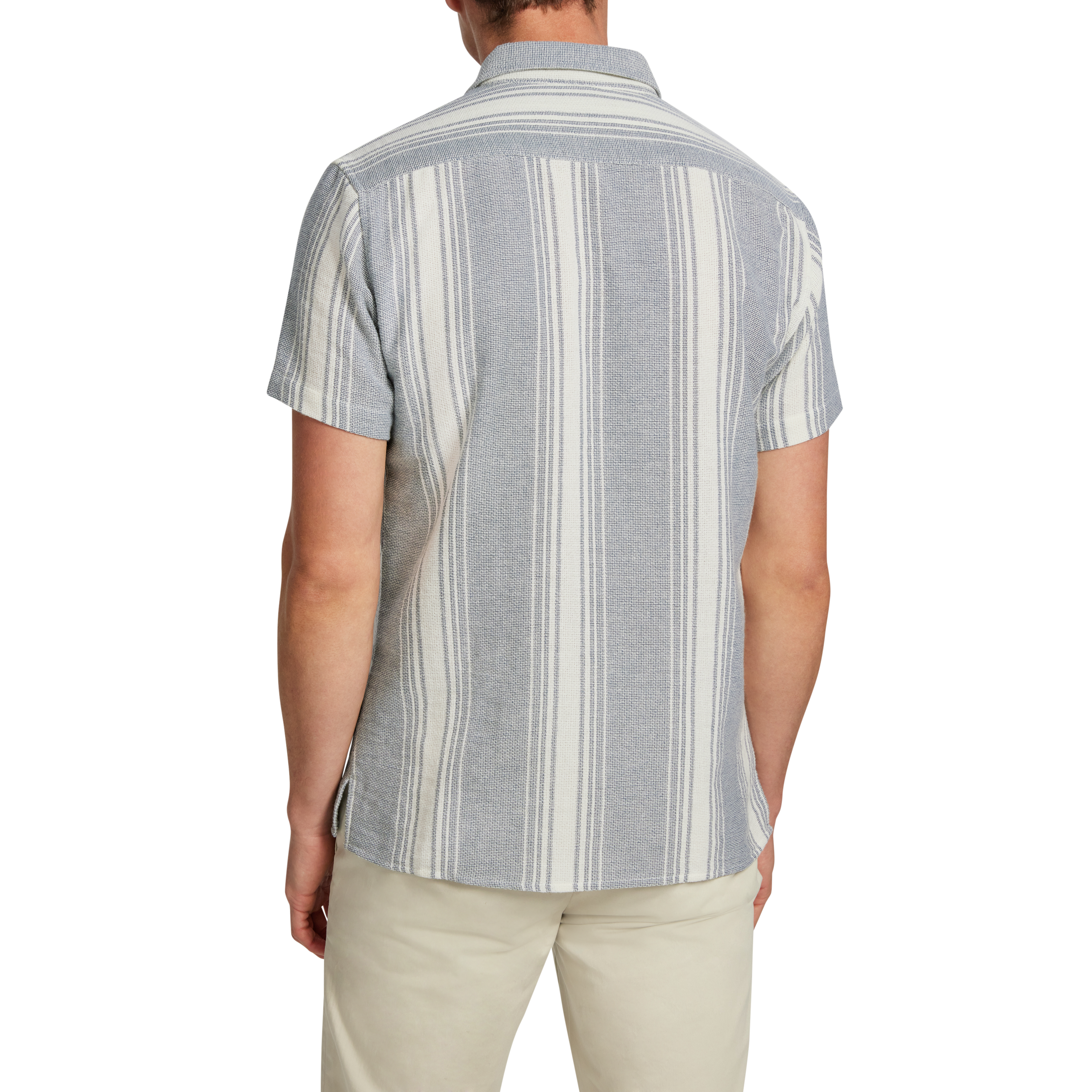 Jonah Textured Stripe Knitted Short Sleeve Shirt