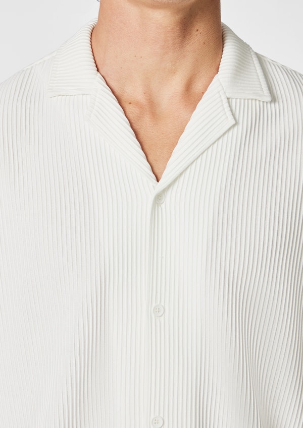 White Kaius Textured Short Sleeve Shirt