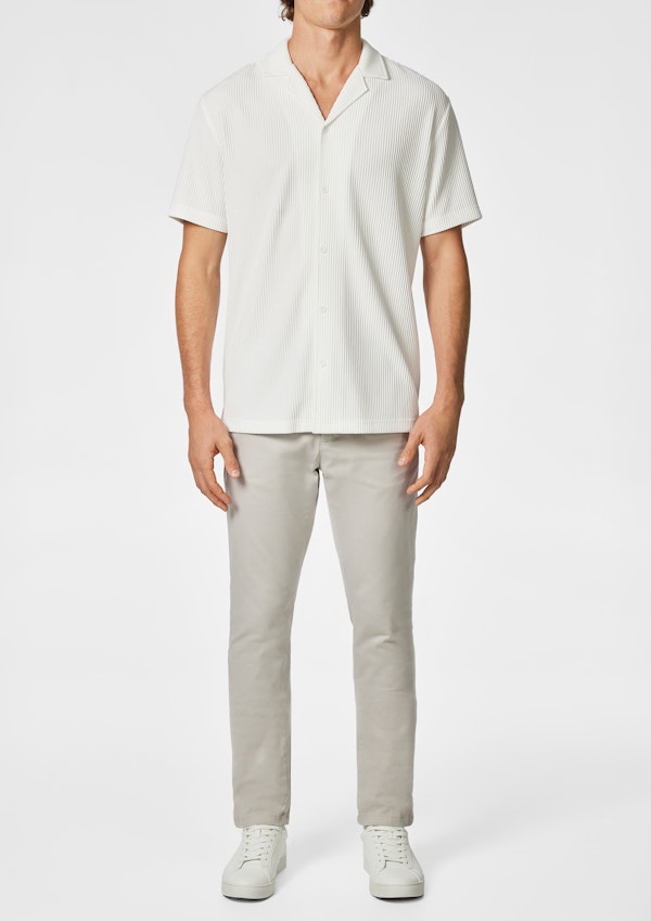 White Kaius Textured Short Sleeve Shirt