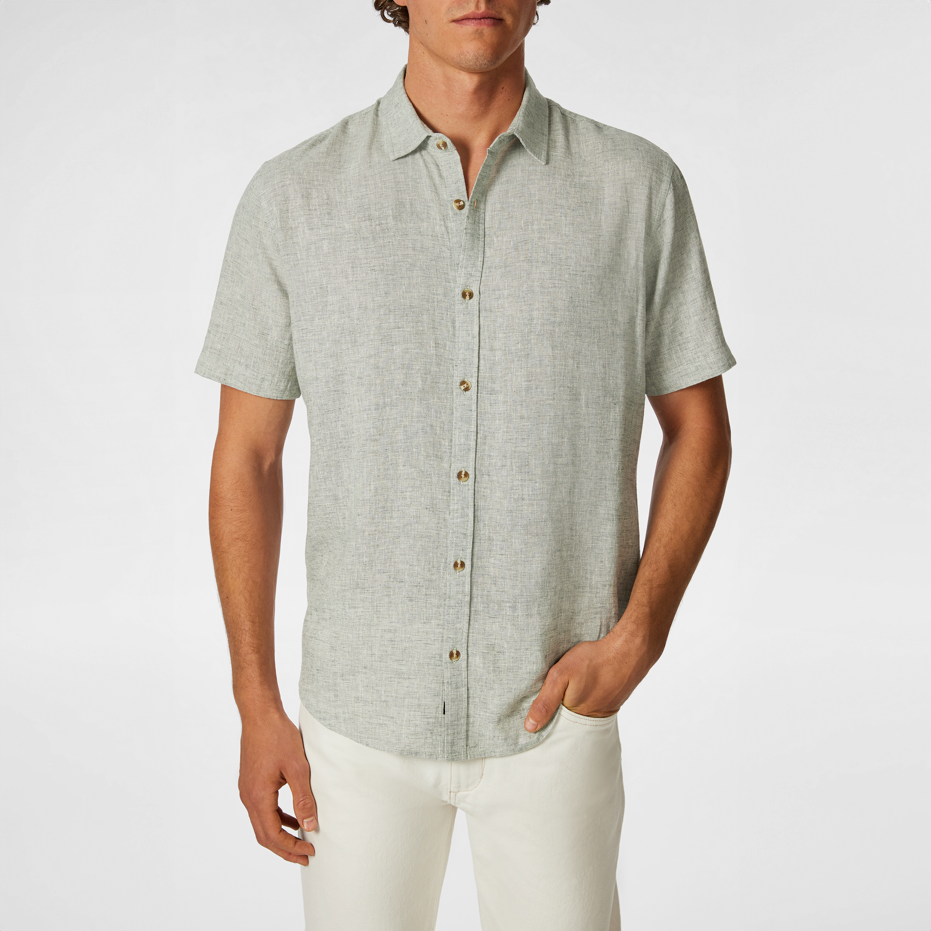 Kieran Linen Blend Short Sleeve Shirt