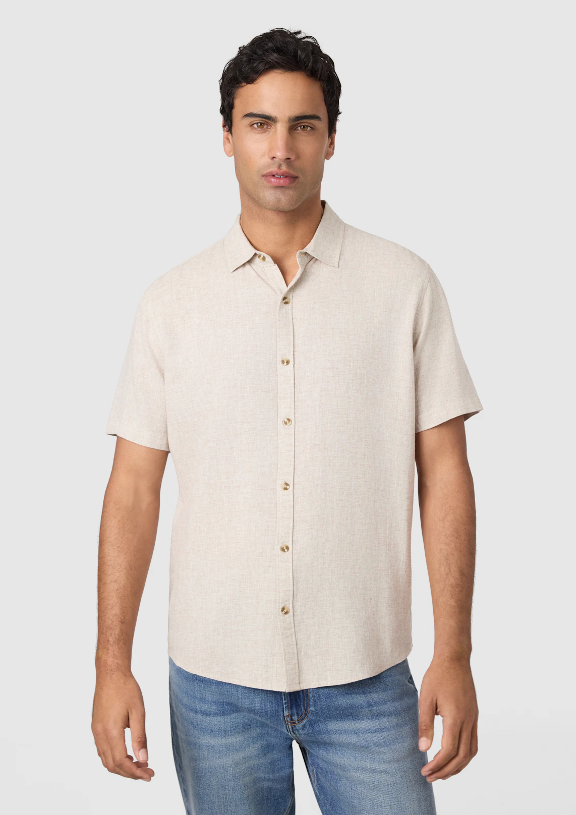 Kieran Linen Blend Short Sleeve Shirt