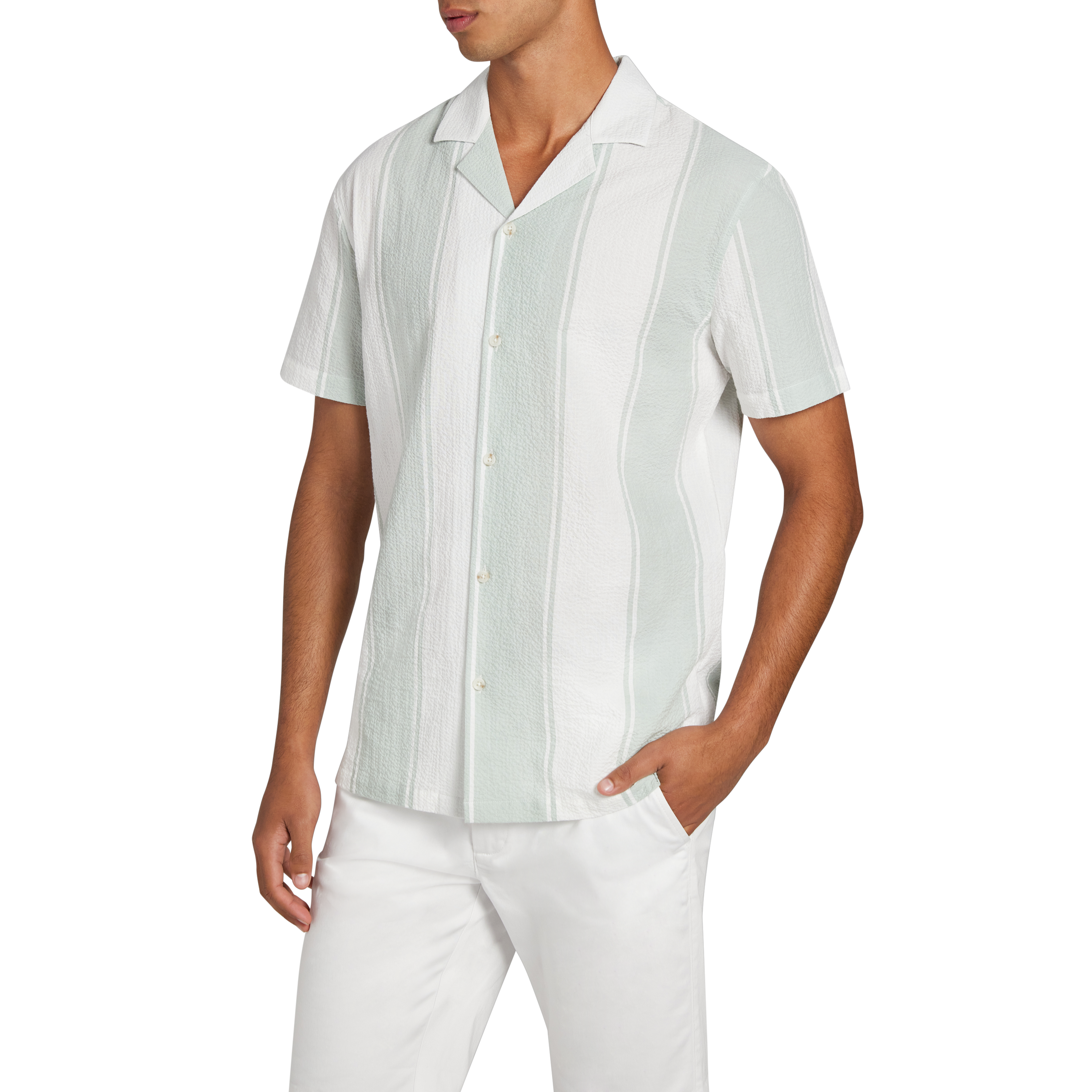 Frampton Textured Stripe Short Sleeve Shirt