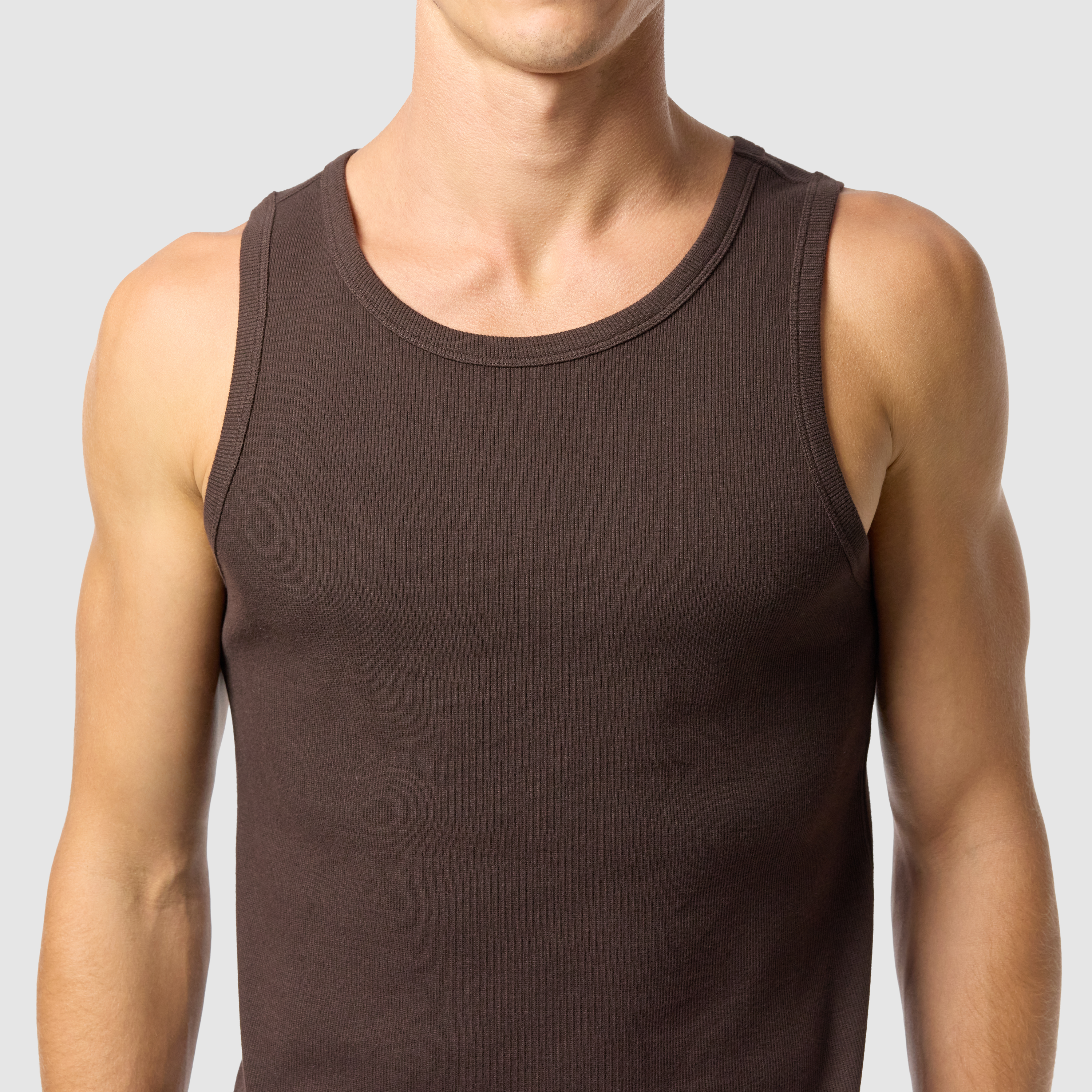 Brown Rib Singlet
