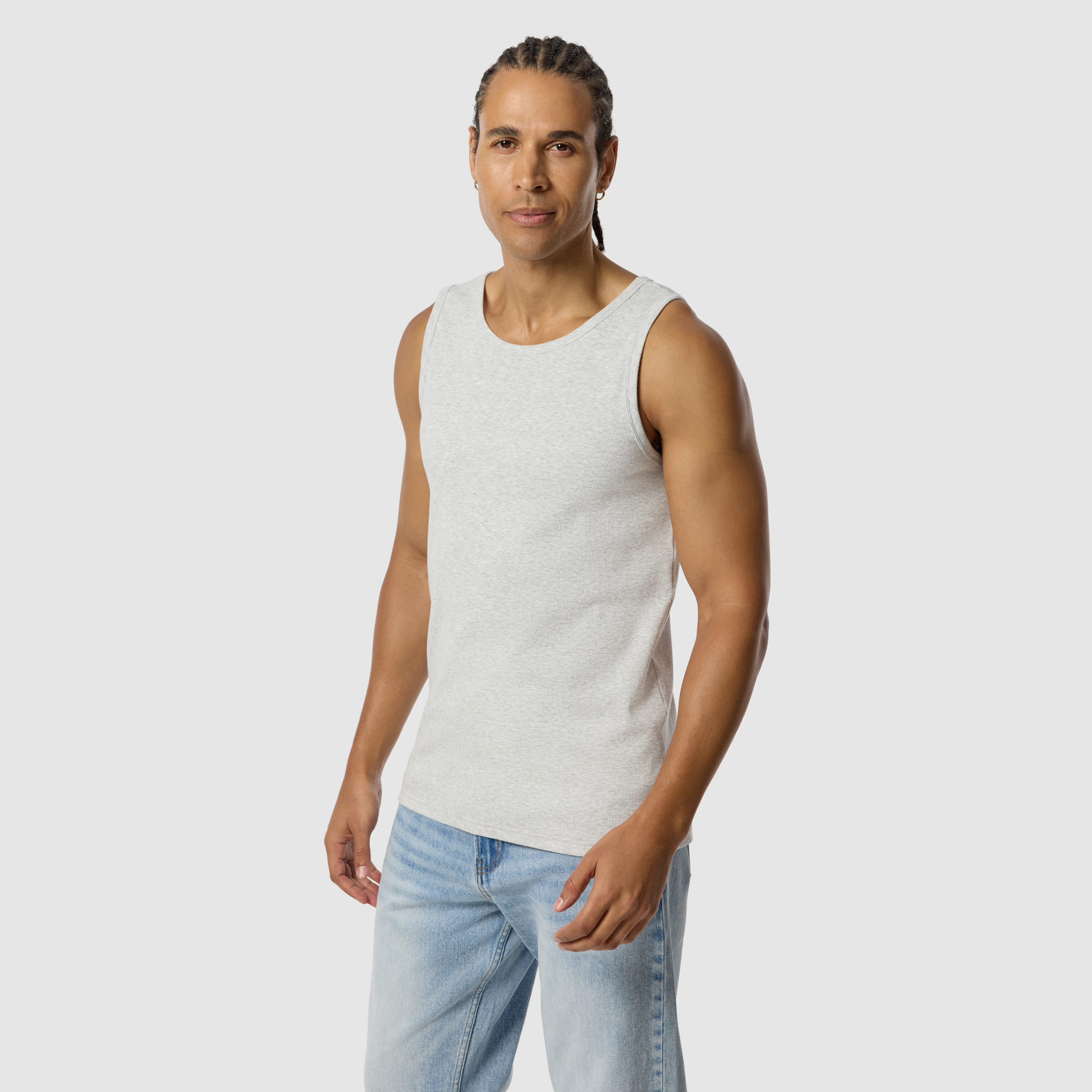 Light Grey Rib Singlet