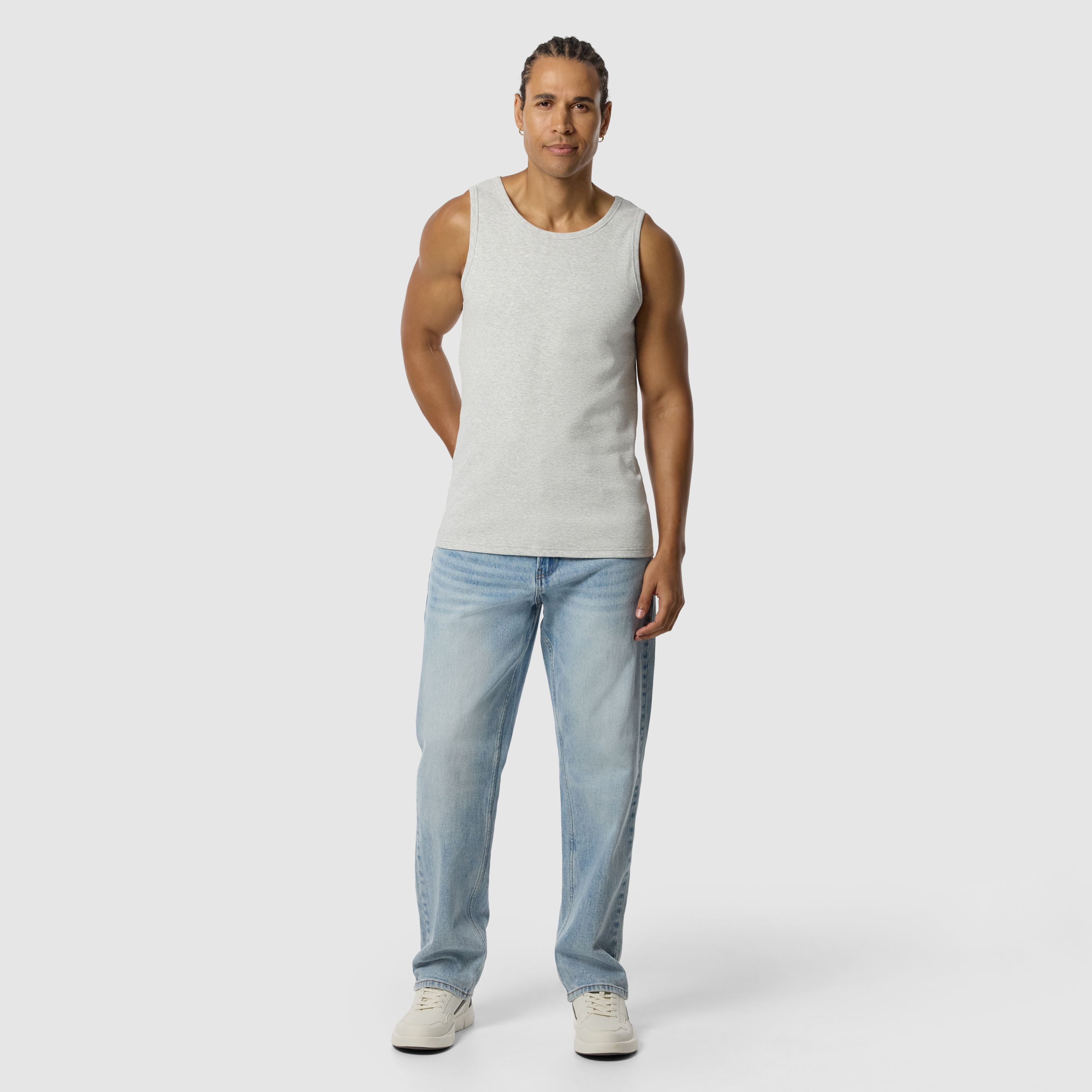 Light Grey Rib Singlet